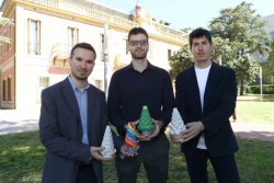 David Moreno, professor de l'ETSA; Marc Duart, CEO d'It brings art, i Albert Samper, professor de l'ETSA i impulsor de l'spin off ScanDraw.