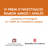 VI Premi d’Investigació Ramon Amigó i Anglès